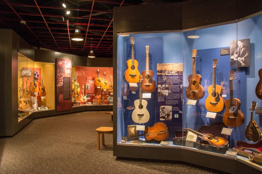 Inside the Martin Guitar museum.