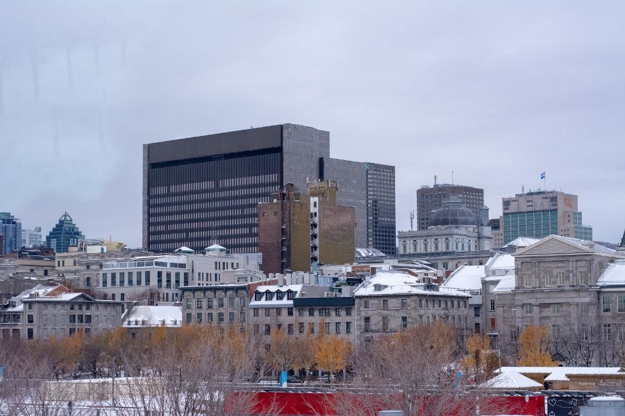 A view over historic Old Montreal.