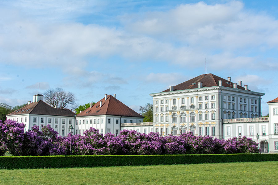 Schloss Nymphenburg, or Nymphenburg Palace, in Munich, Germany in spring.