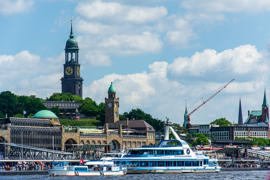 A visit to the Landungsbrücken waterfront is definitely a popular and fun thing to do in Hamburg, Germany.