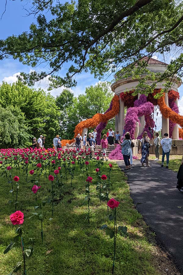 The FDR Gazebo welcomes visitors to the Philadelphia Flower Show 2021.