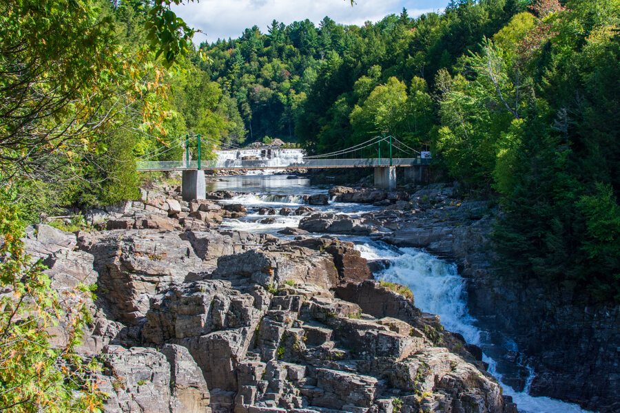 Not far from Quebec City, Canyon Sainte-Anne is surrounded by trees.