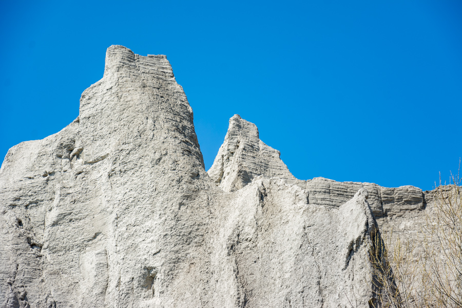 The Scarborough Bluffs cliffs cut sharp edges.