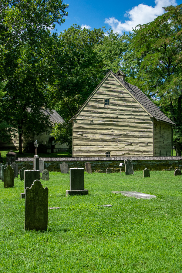 Looking across God's Acre Cemetery at Ephrata Cloister.